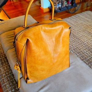 Leather back pack purse